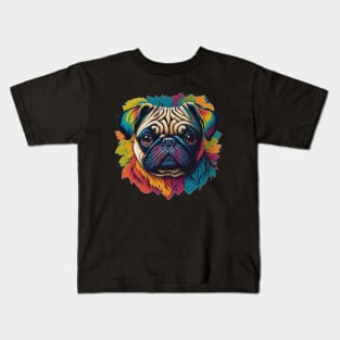 Colourfull Pug Kids T-Shirt